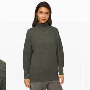 Lululemon Cozy Calling Turtleneck — Heathered Pesto — Size Small